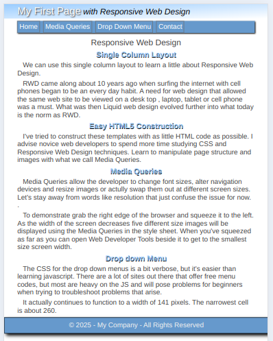 web page in browser