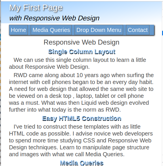 web page in browser