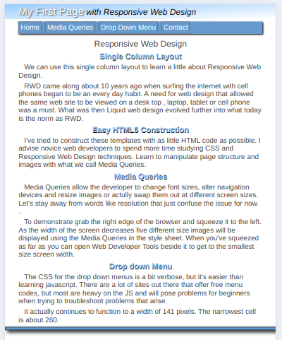 web page in browser