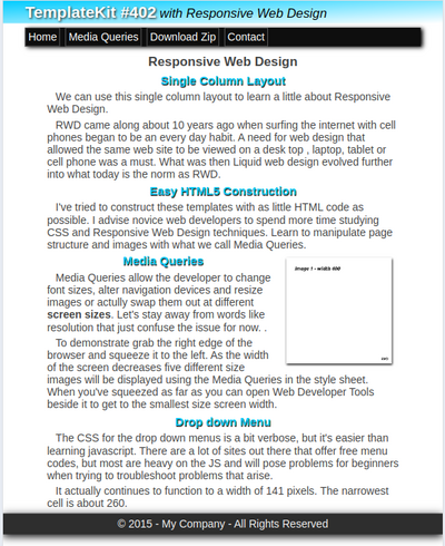 sample webpage from #402 Template Kit