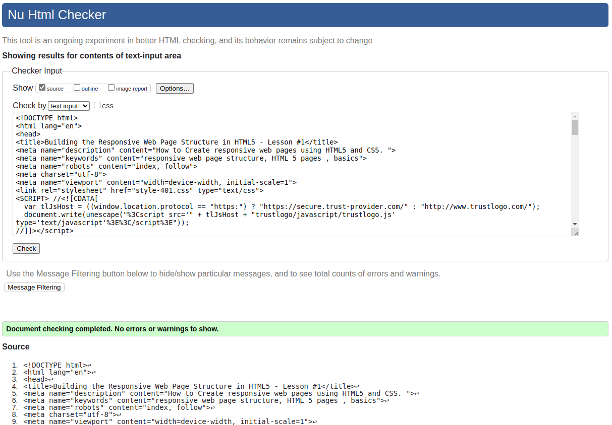 validator after clean run